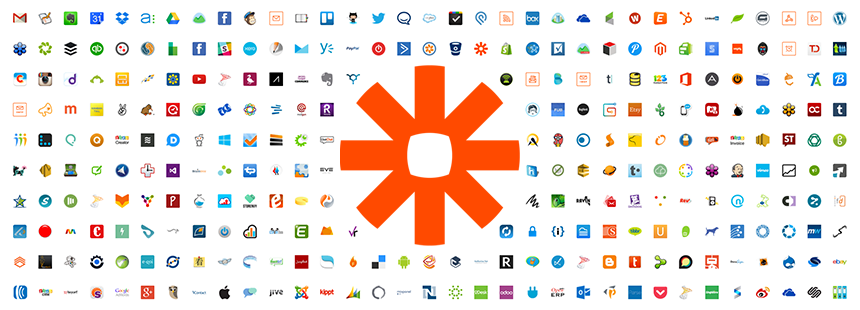 zapier banner with a bunch of app icons